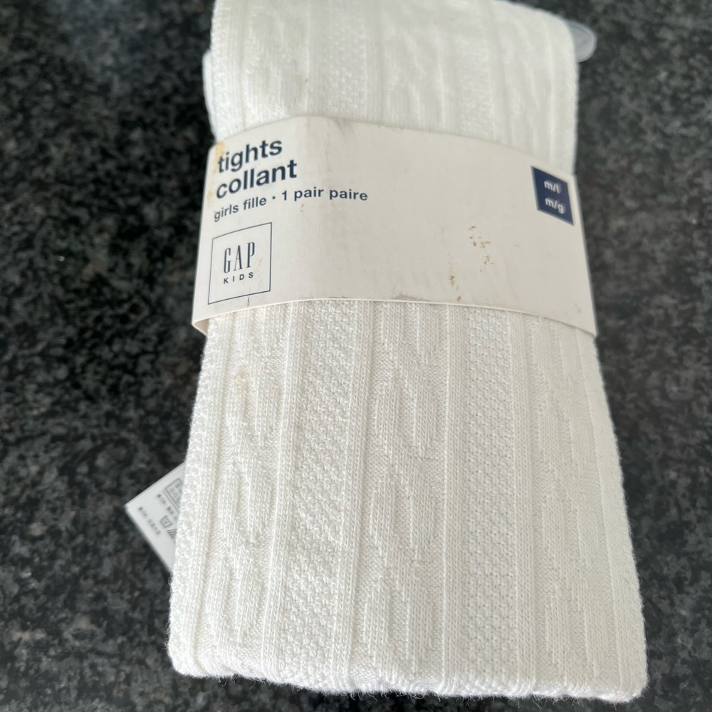 Gap girls creme cable knit tights sz 7/10 girls NWT